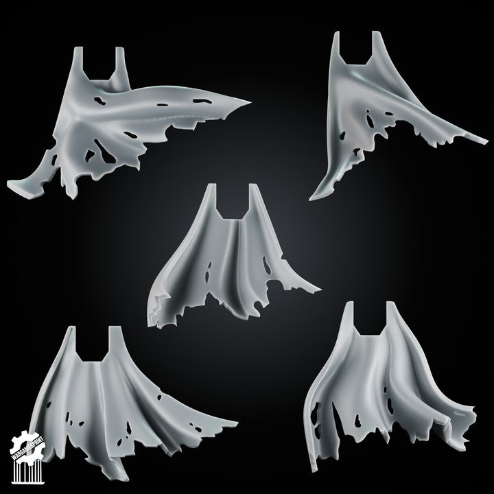 Battle-Damaged Cloak Set – 5 Torn & Worn Capes Heroic 32mm Scale