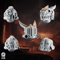 Emberforge helmets x5 set 1 - Fire lizards