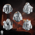Emberforge helmets x5 set 2 - Fire lizards