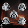 Emberforge helmets x5 set 3 - Fire lizards