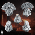 Emberforge helmets x5 set 4 - Fire lizards
