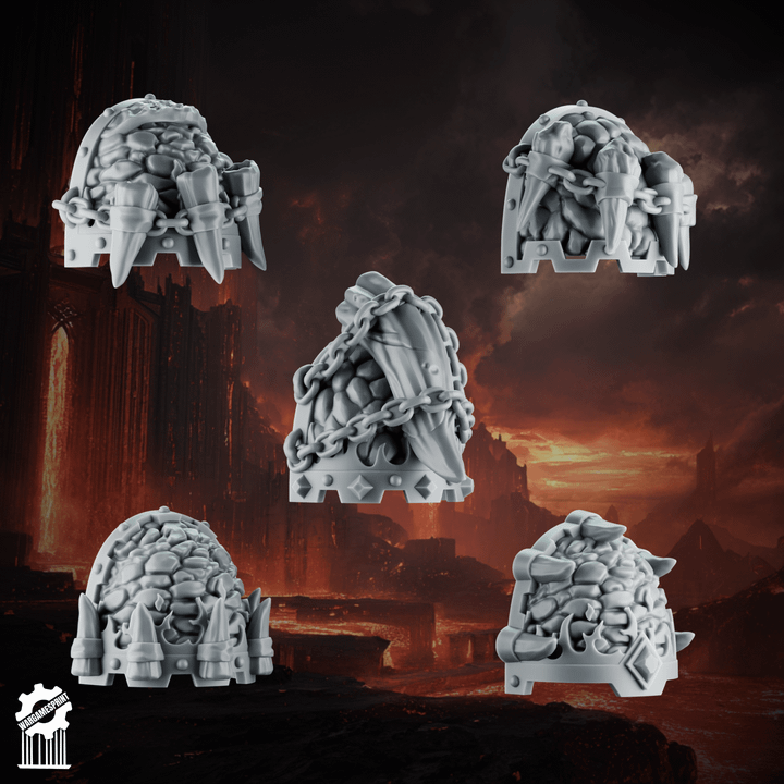Emberforge shoulder pads x5 set 1 - Fire lizards