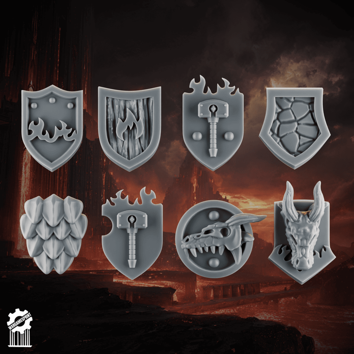 Emberforge shields pads x8 - Fire lizards