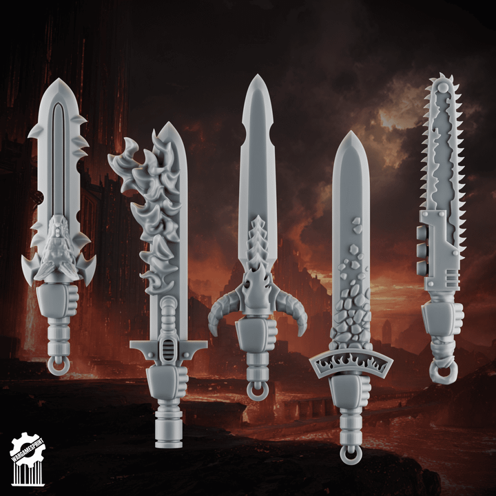 Emberforge swords x5 set 1 - Fire lizards