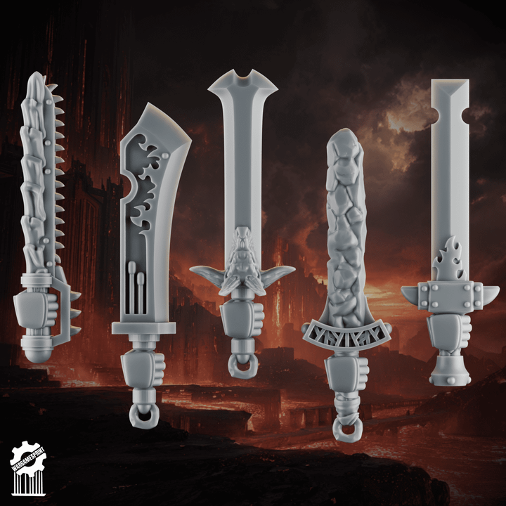 Emberforge swords x5 set 2 - Fire lizards