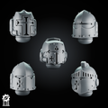 Crusader Helmets Set 4 – 5 Knightly Heads