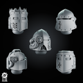 Crusader Helmets Set 5 – 5 Knightly Heads