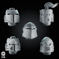 Crusader Helmets Set 6 – 5 Knightly Heads