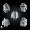 Crusader Helmets Set 7 – 5 Knightly Heads