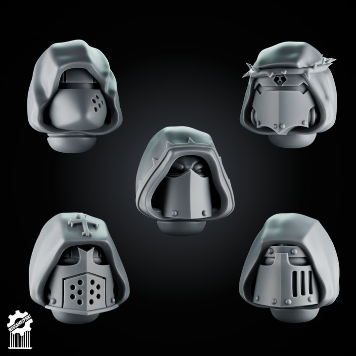 Crusader Helmets Set 9 – 5 Knightly Heads