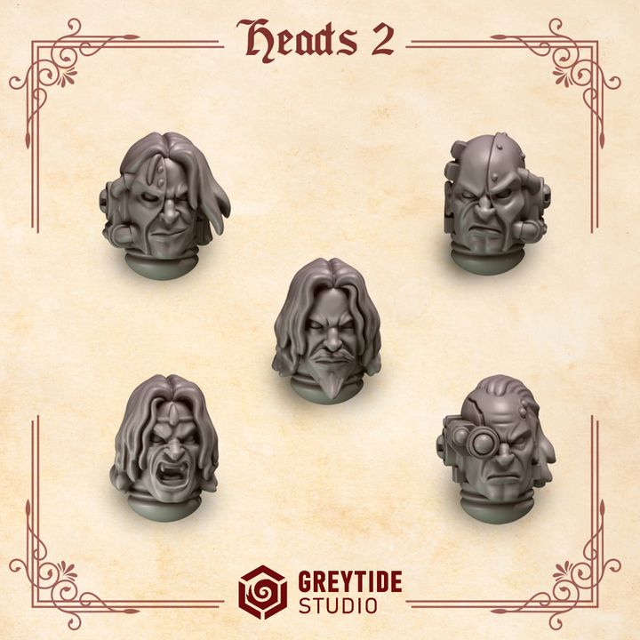 Crimson Lords Heads - Set 2 (5 Pieces)