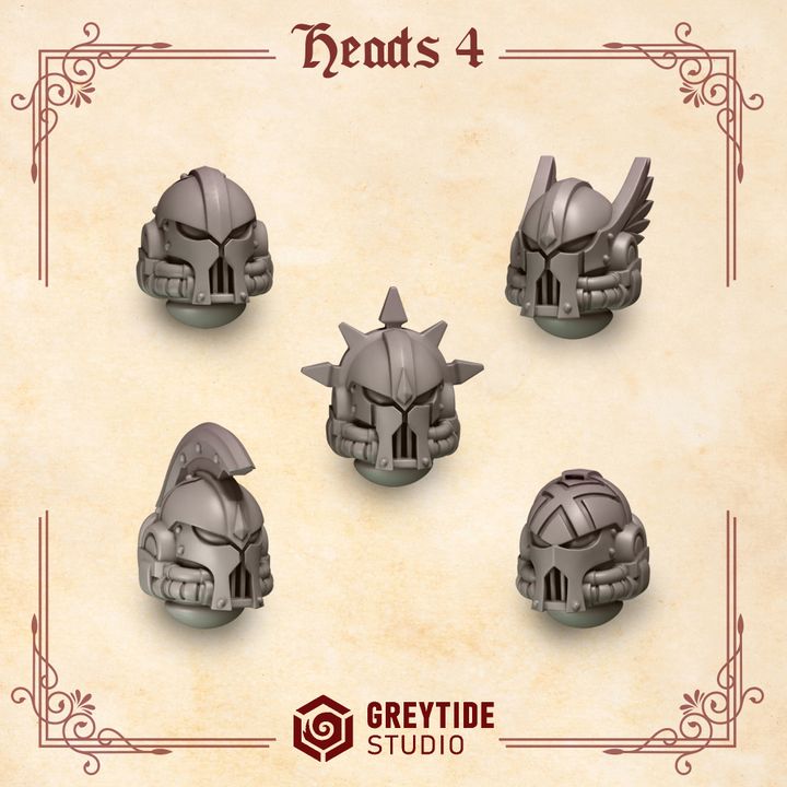 Crimson Lords Heads - Set 4 (5 Pieces)