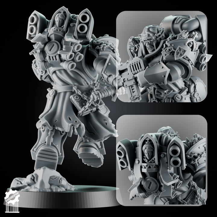 Luceran Veyth — Crusader Hero — Gothic grimdark champion with relic sword