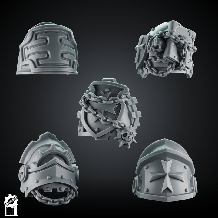 Crusader Shoulder Pad Set 3 – 5 Gothic Pauldrons