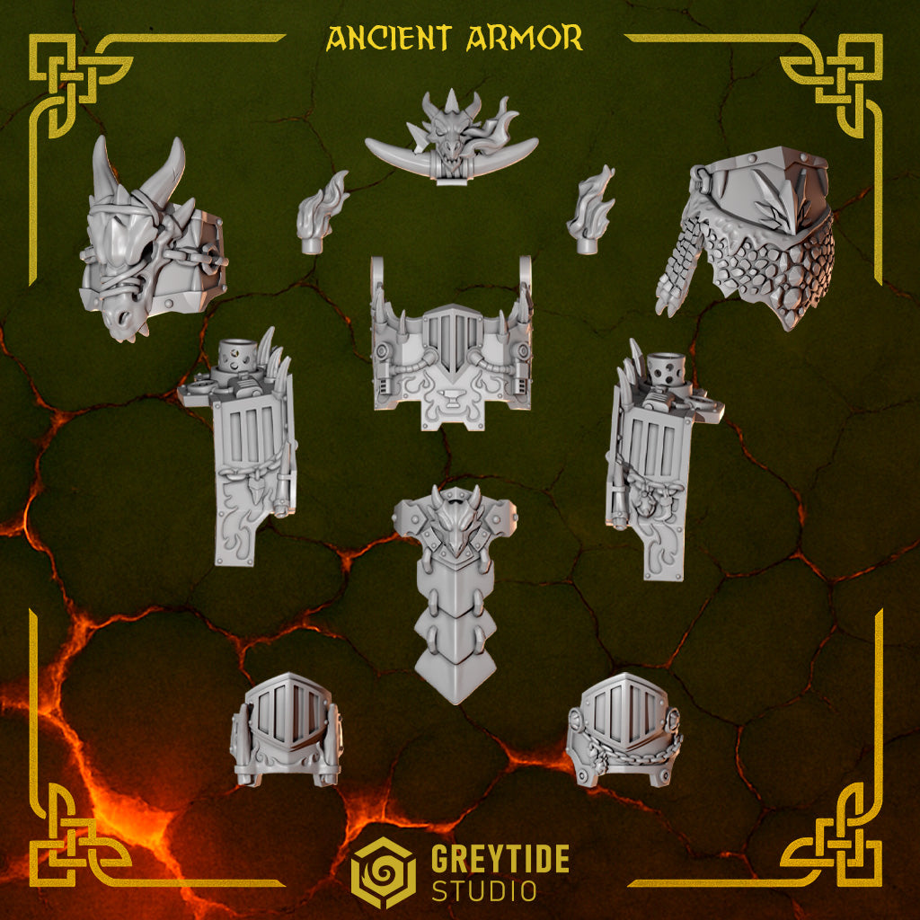 Anvil Wardens Ancient Armor (11 Pieces) – 3D printed bits for 40k miniatures, New Zealand