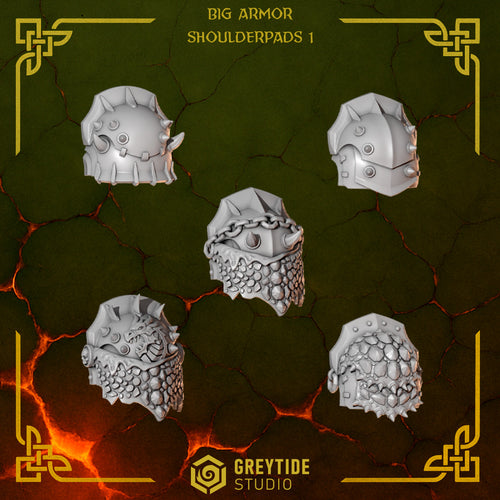 Anvil Wardens Big / Terminator Shoulder pads - Set 1 (5 Pieces) – 3D printed shoulder pads for 40k miniatures, New Zealand