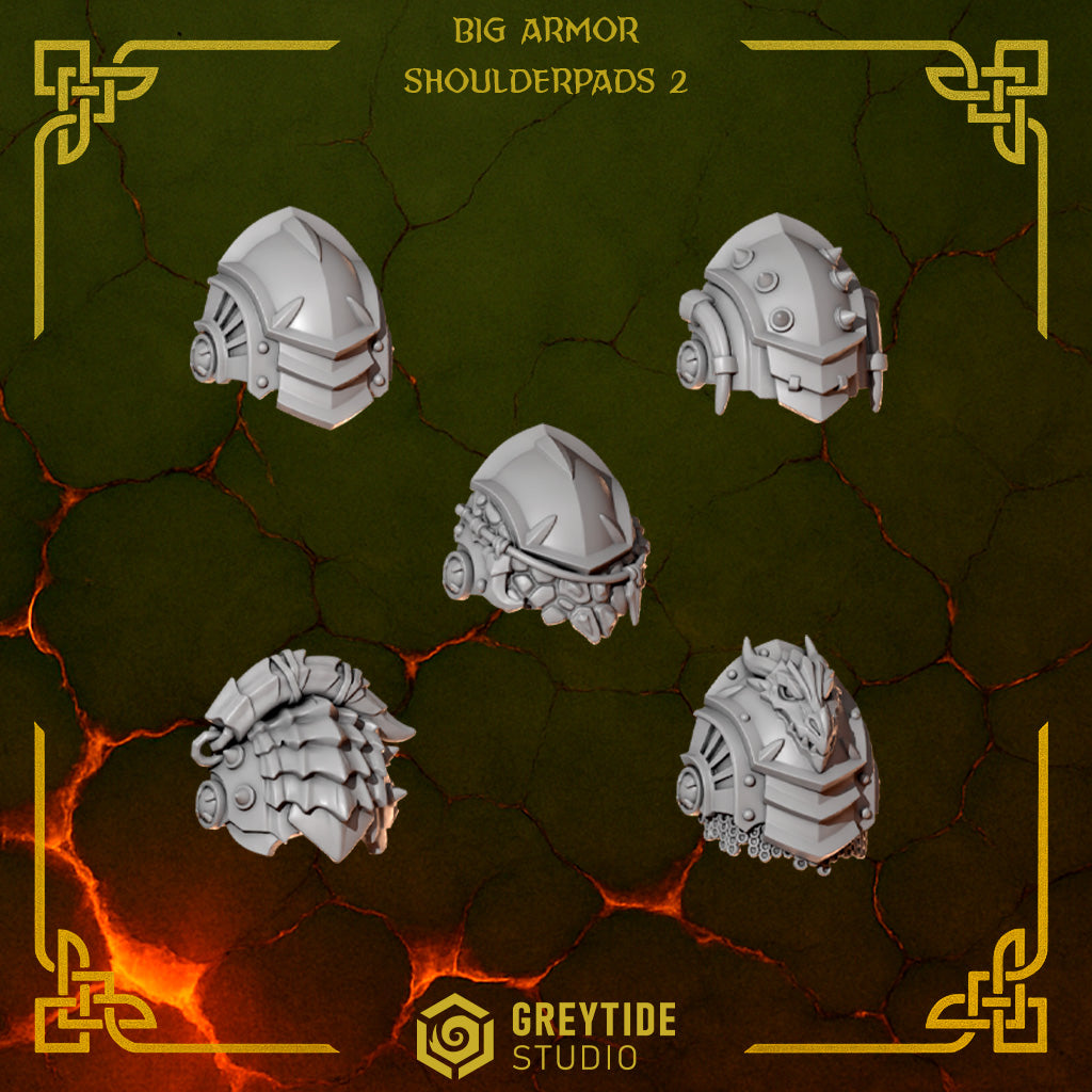 Anvil Wardens Big / Terminator Shoulder pads - Set 2 (5 Pieces) – 3D printed shoulder pads for 40k miniatures, New Zealand