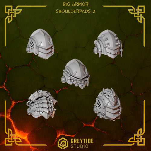 Anvil Wardens Big / Terminator Shoulder pads - Set 2 (5 Pieces) – 3D printed shoulder pads for 40k miniatures, New Zealand