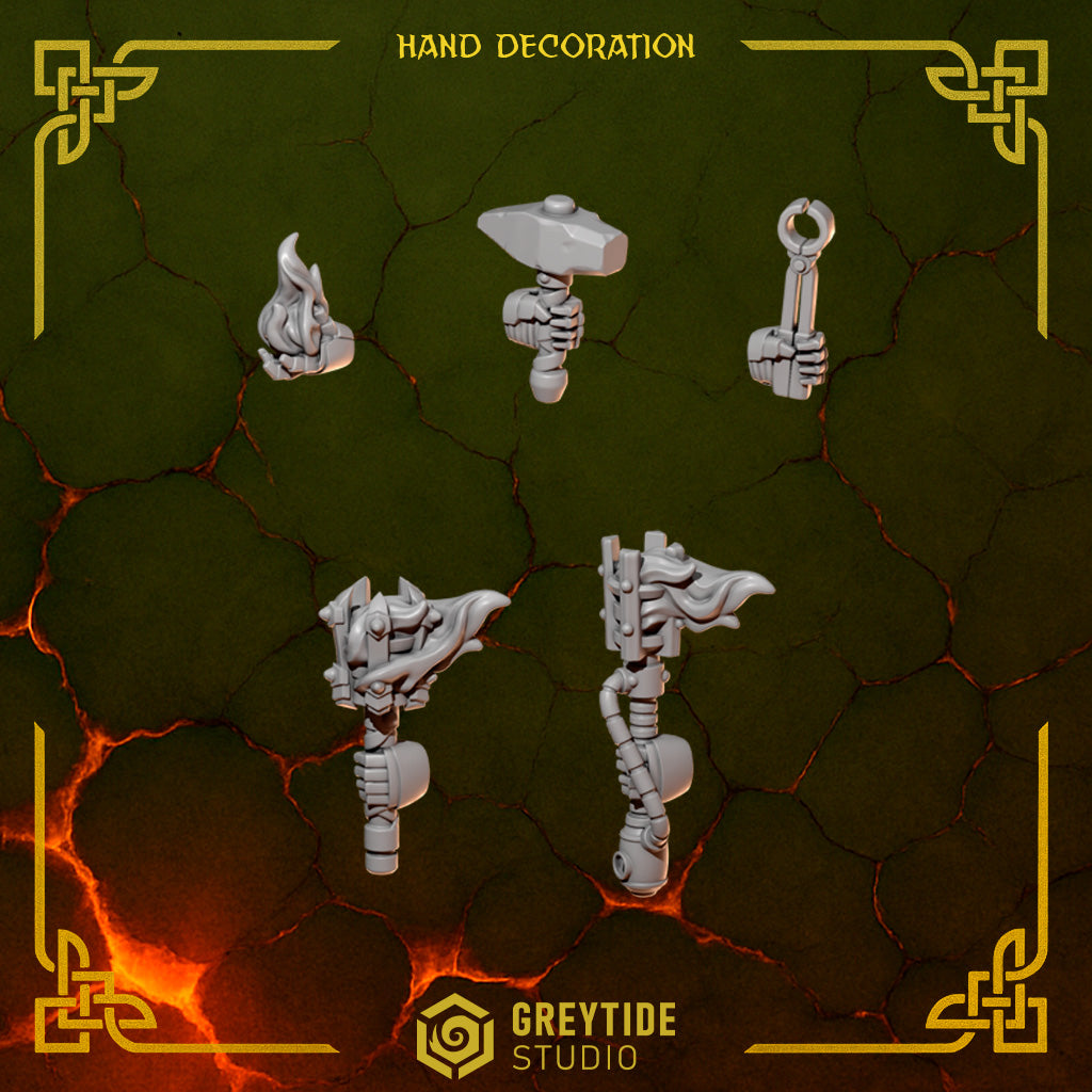 Anvil Wardens Hand Decorations (5 Pieces) – 3D printed bits for 40k miniatures, New Zealand