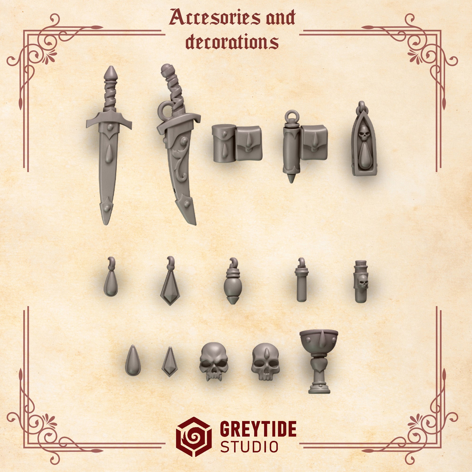 Crimson Lords Accessories & Decorations (15 Pieces)