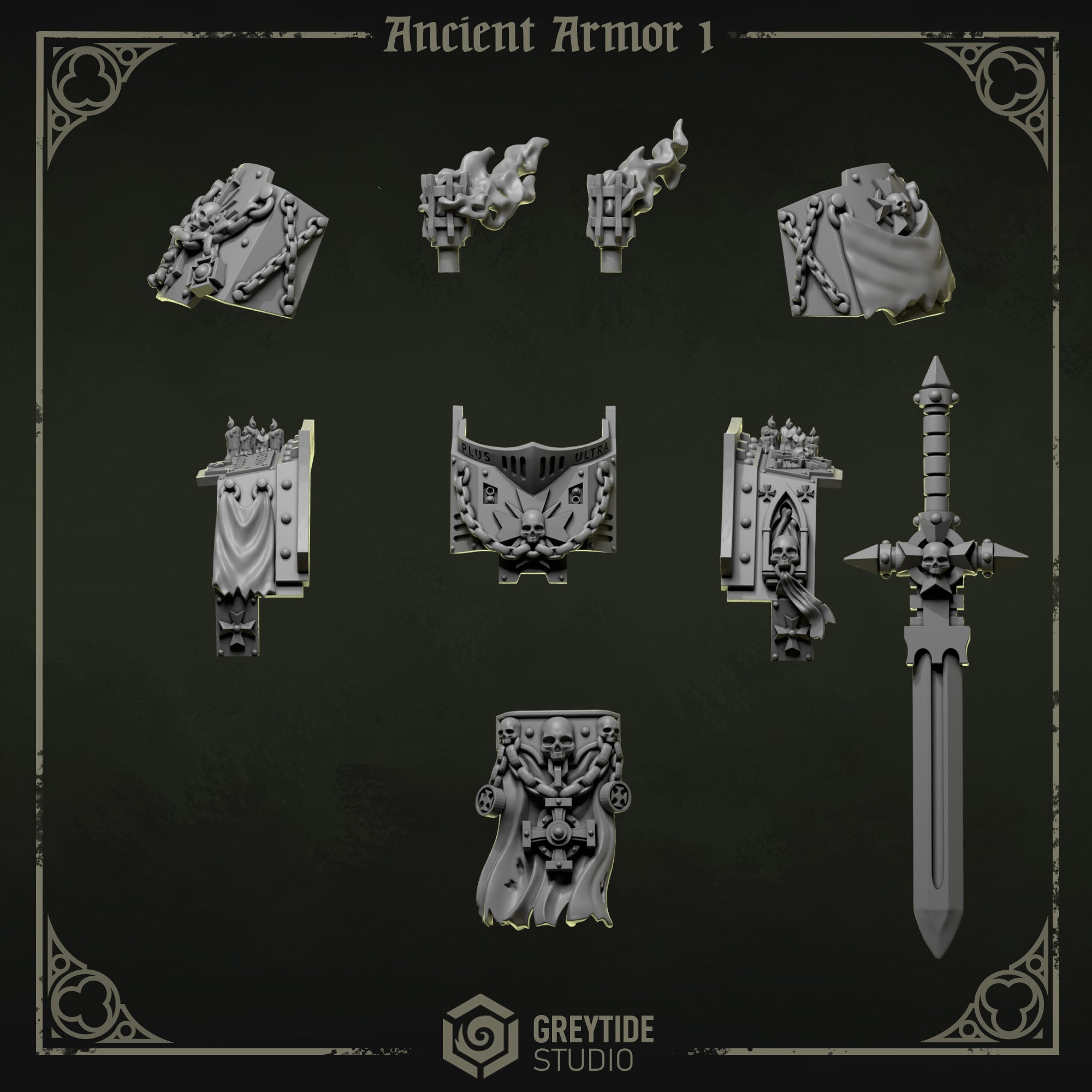 Eternal Pilgrims Ancient Armor - Set 1 (9 Pieces) – 3D printed bits for 40k miniatures, New Zealand