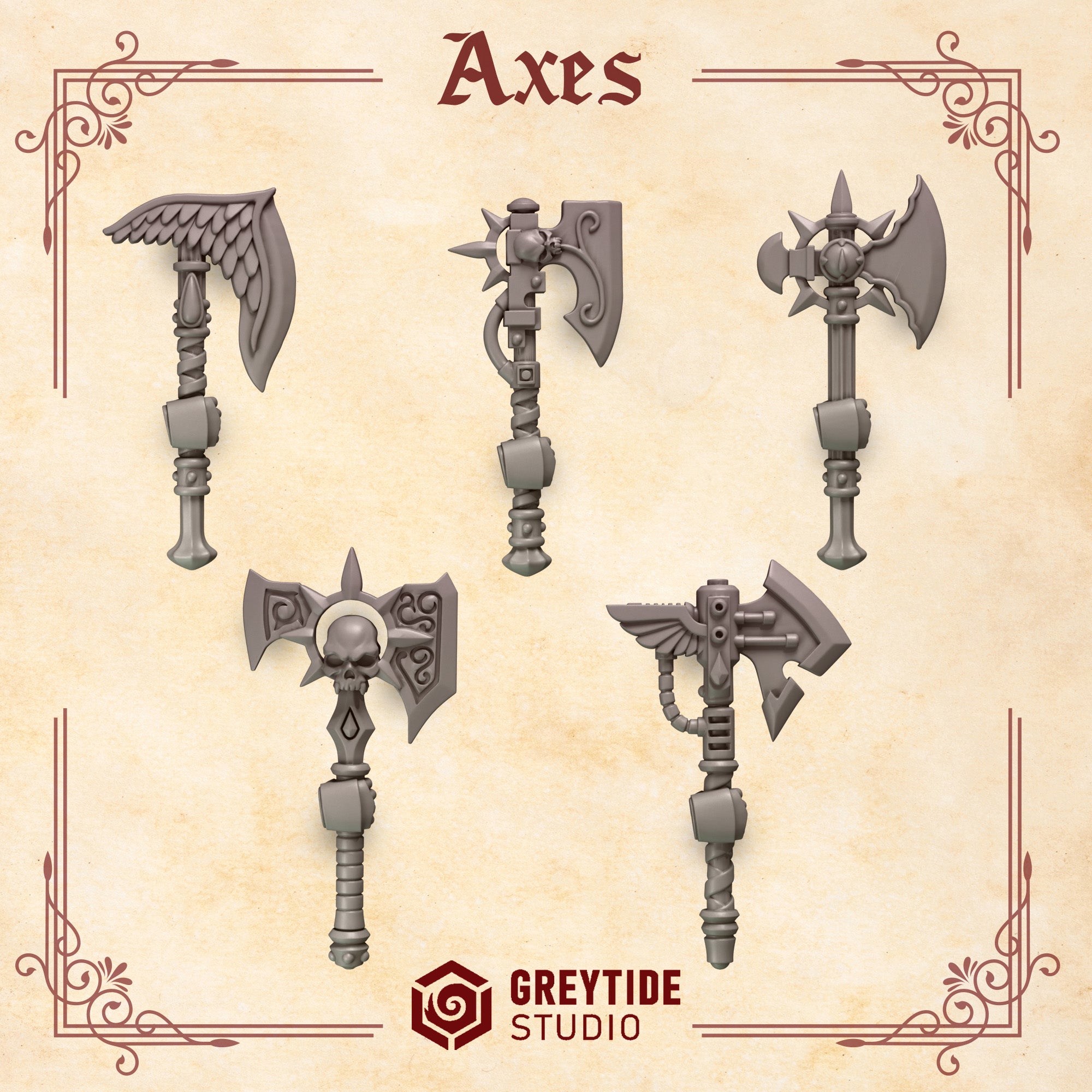 Crimson Lords Axes (5 Pieces)