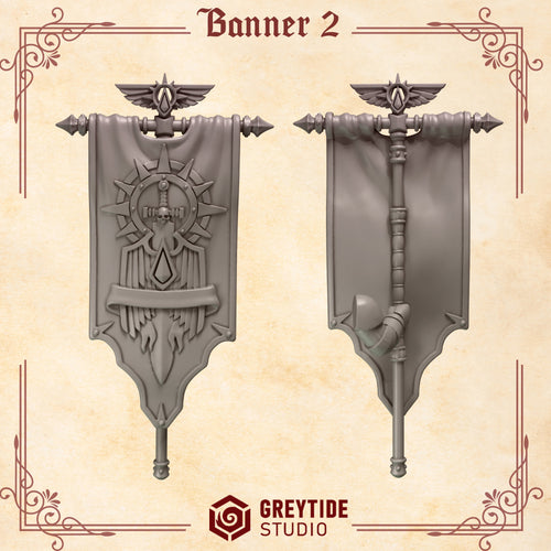 Crimson Lords Banner - Set 2 (1 Piece) – 3D printed bits for 40k miniatures, New Zealand