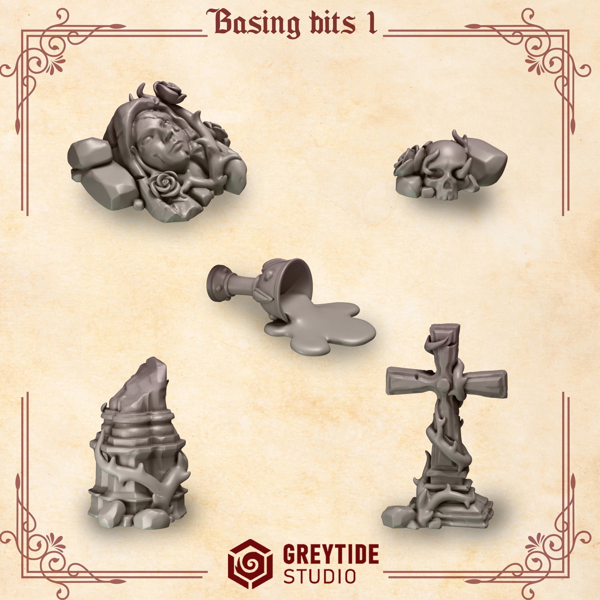 Crimson Lords Basing bits - Set 1 (5 Pieces)