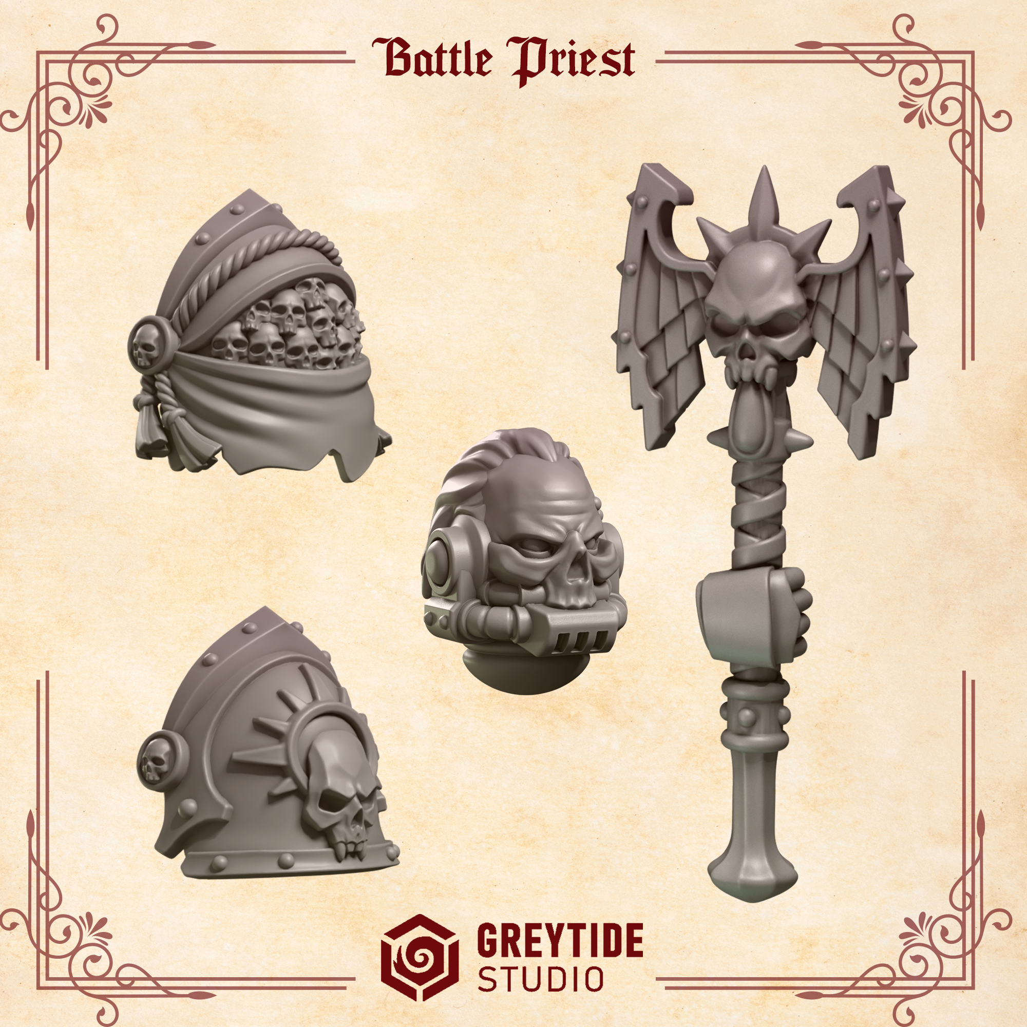 Crimson Lords Battle Priest - Set 2 (4 Pieces)