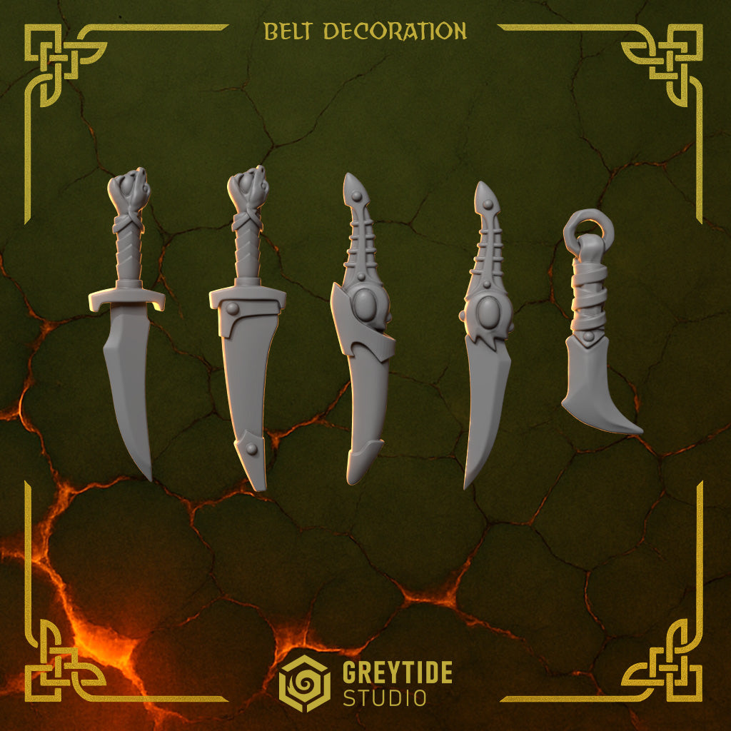 Anvil Wardens Belt Decorations (5 Pieces) – 3D printed bits for 40k miniatures, New Zealand