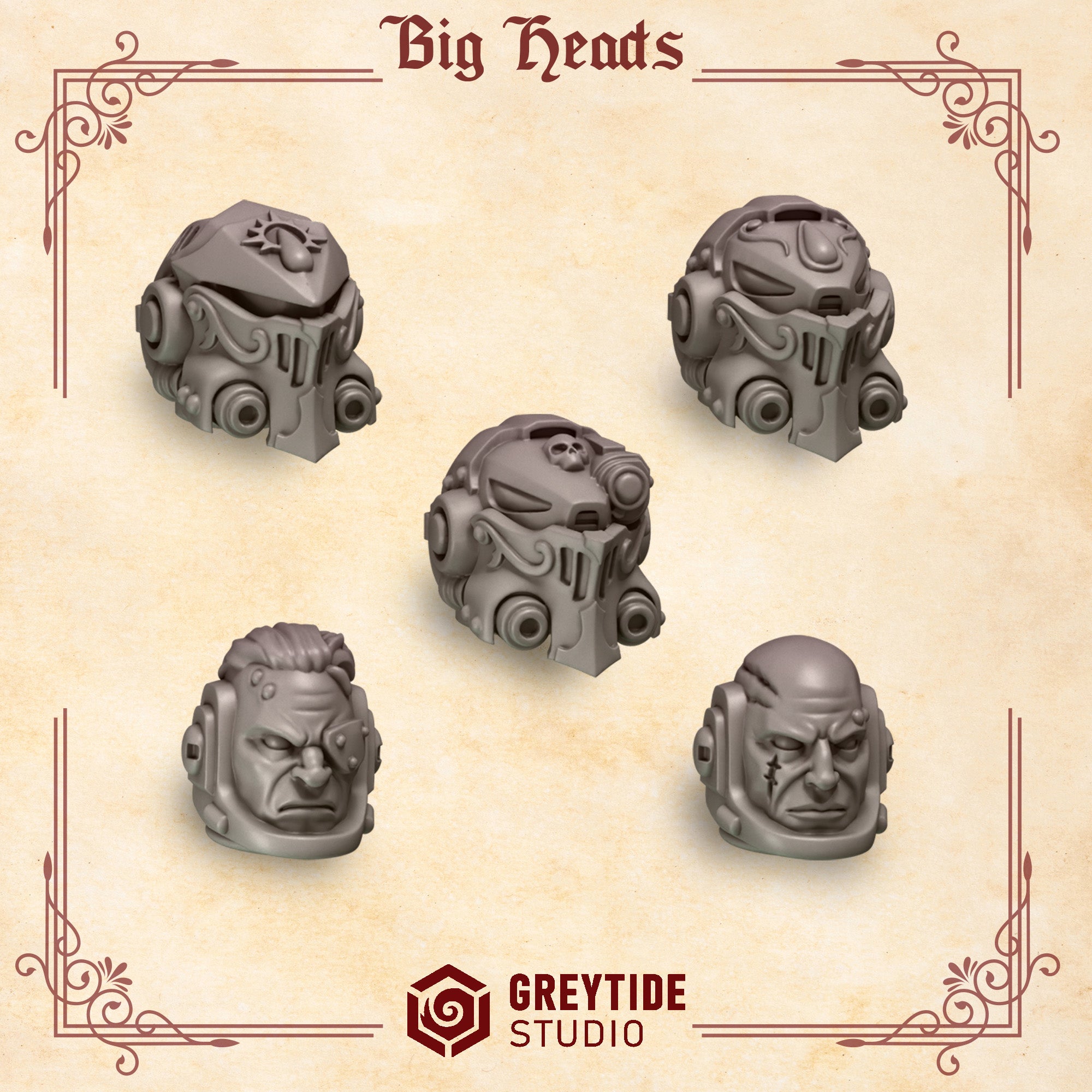 Crimson Lords Heads - Big / Terminator (5 Pieces)