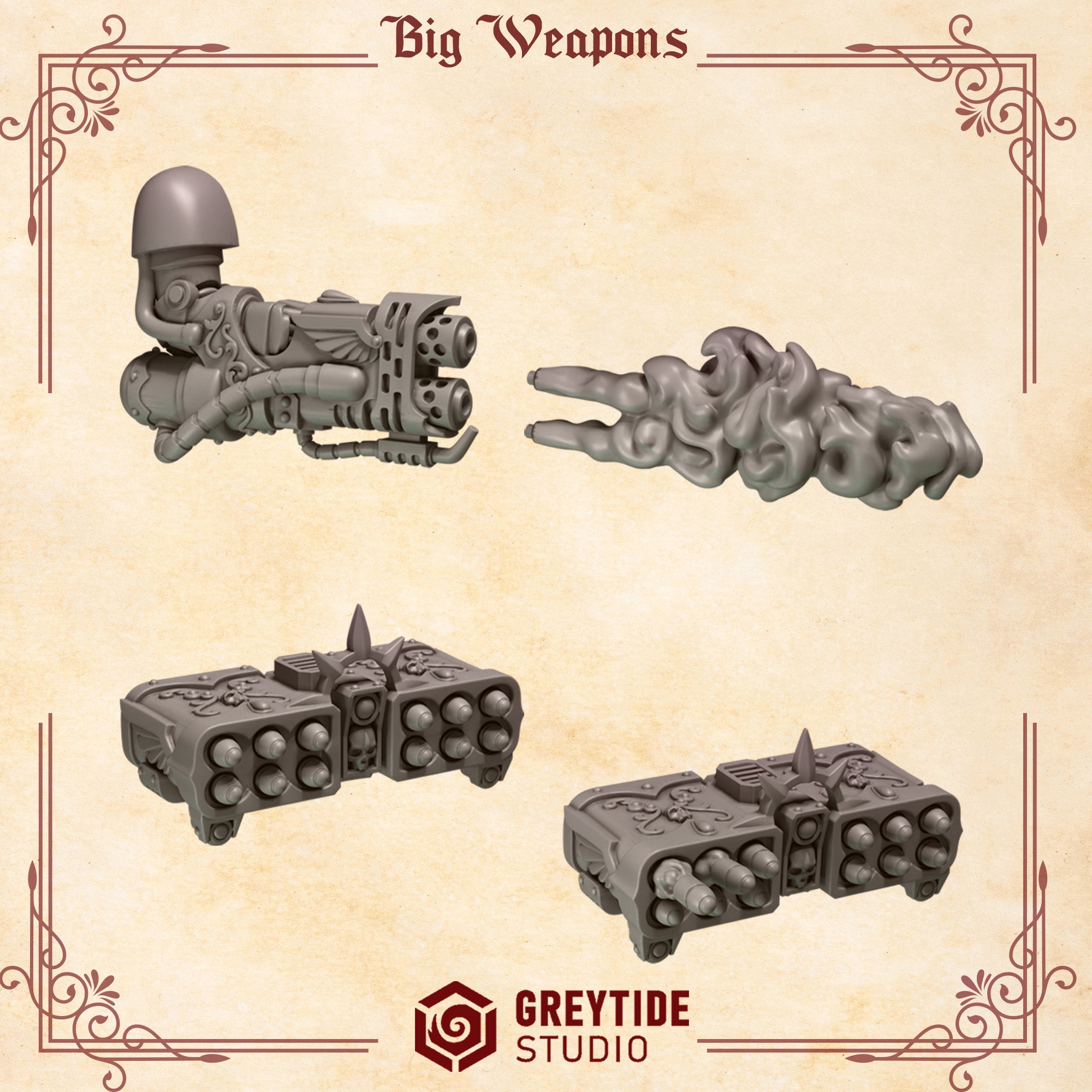 Crimson Lords Big / Terminator Weapons (4 Pieces)
