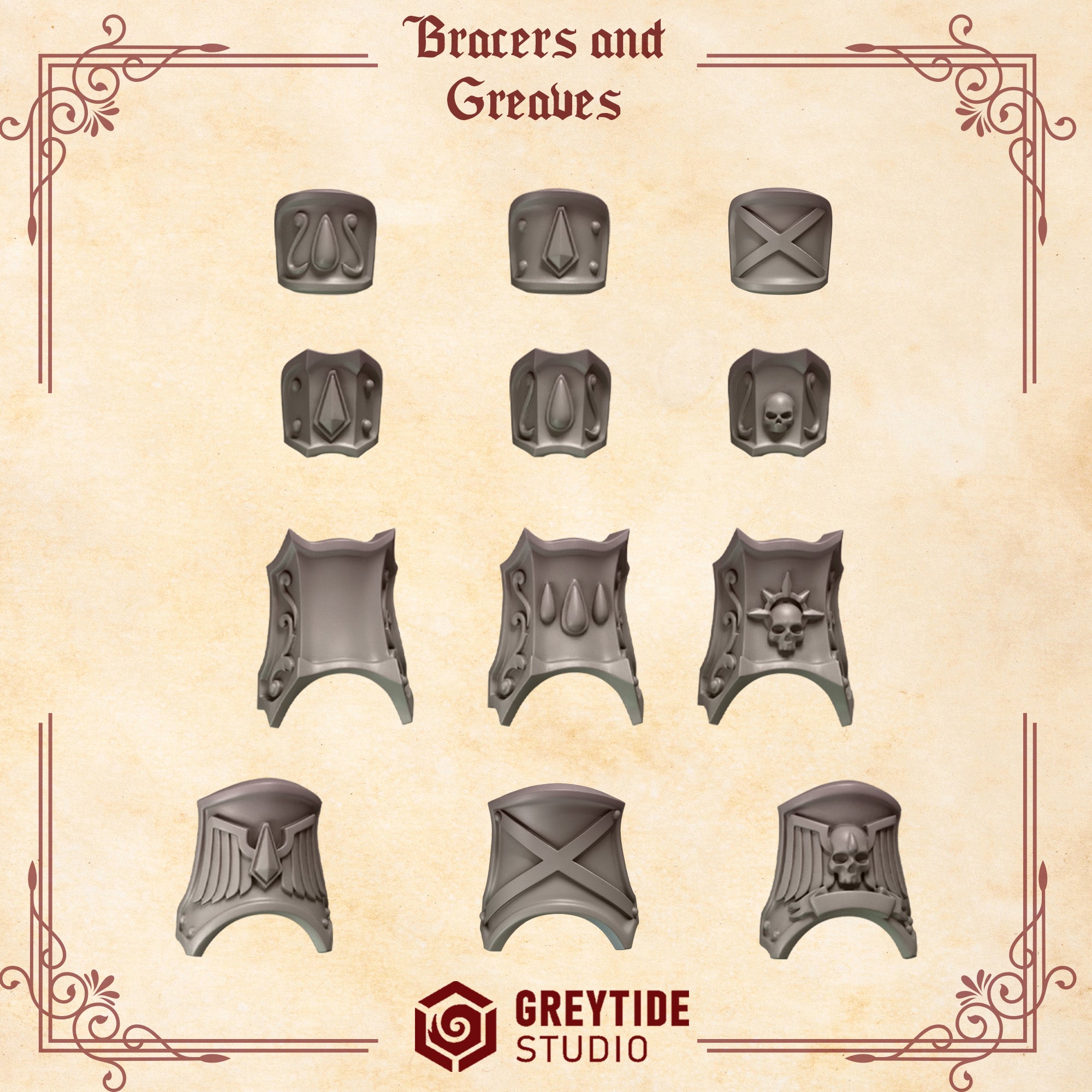 Crimson Lords Bracers and Greaves (12 Pieces)