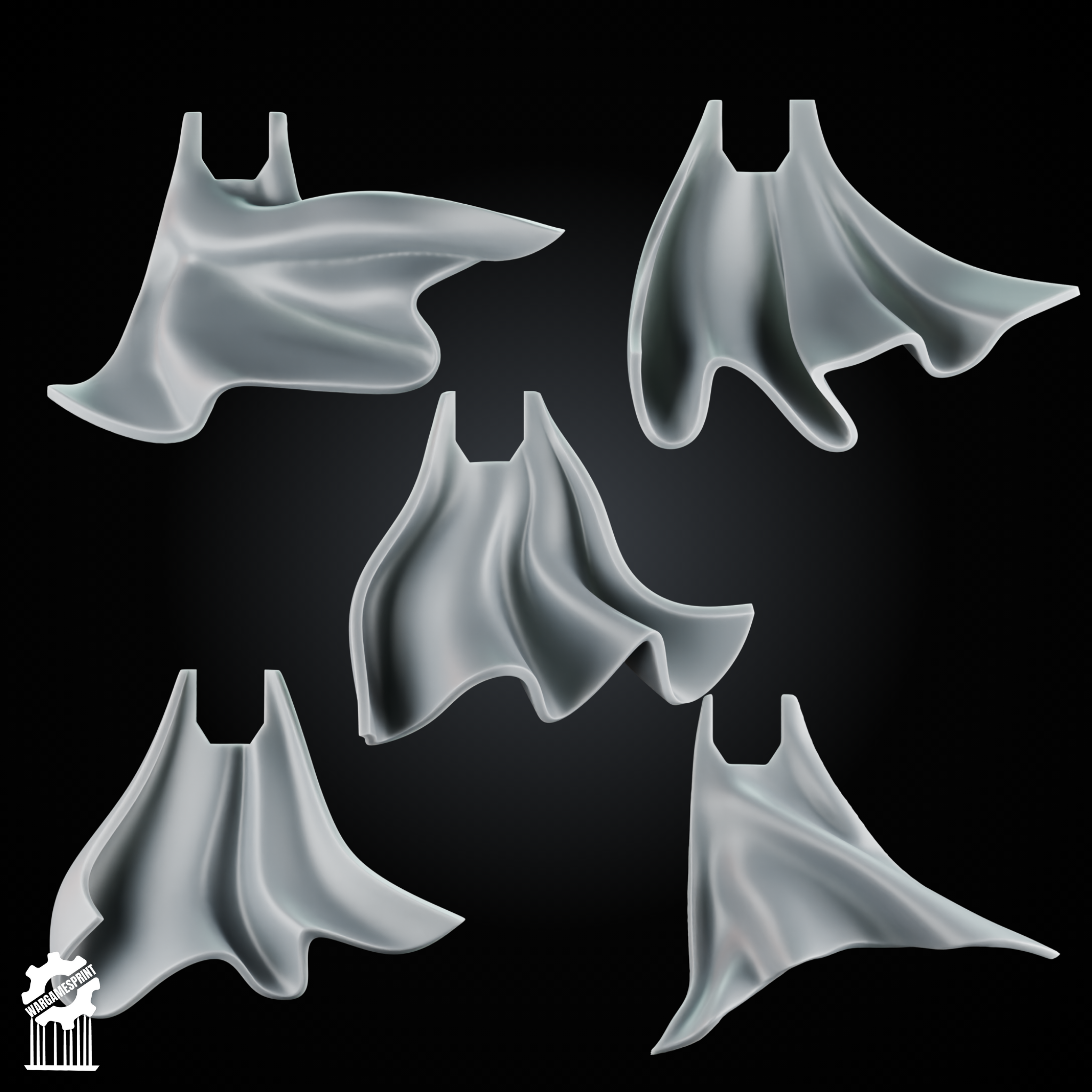 Neutral Cloak Set – 5 Simple Capes, Heroic 32mm Scale