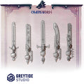 Primal Hounds Chainswords (5 Pieces) – 3D printed weapons for 40k miniatures, New Zealand