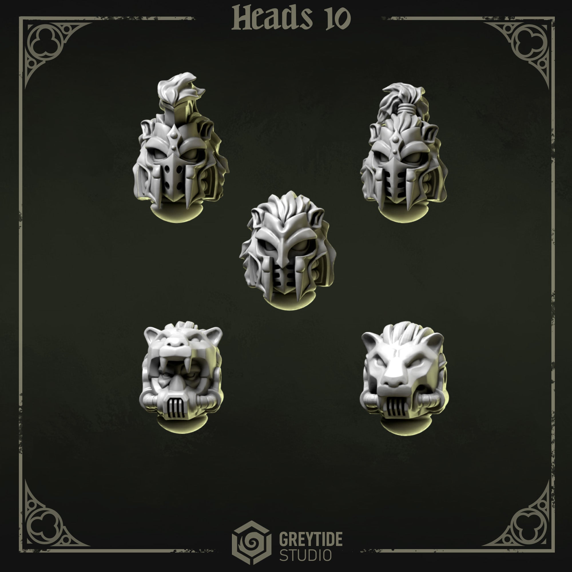Eternal Pilgrims Heads - Set 10 (5 Pieces) – 3D printed heads for 40k miniatures, New Zealand