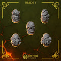 Anvil Wardens Heads - Set 1 (5 Pieces) – 3D printed heads for 40k miniatures, New Zealand