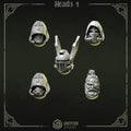 Eternal Pilgrims Heads - Set 4 (5 Pieces) – 3D printed heads for 40k miniatures, New Zealand