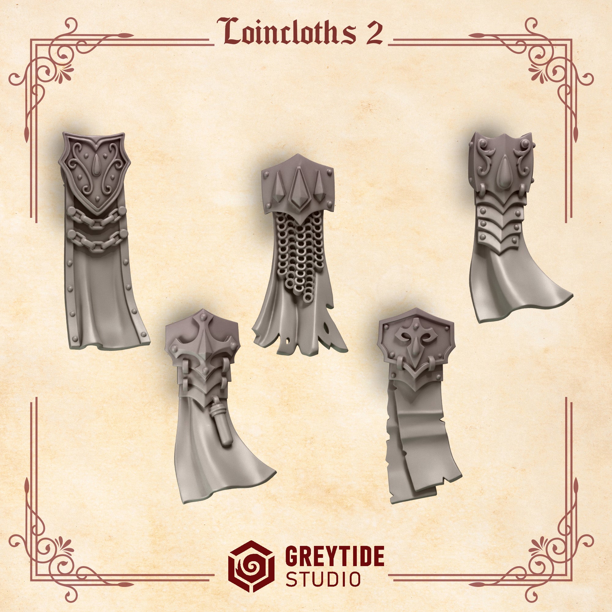 Crimson Lords Loincloths - Set 2 (5 Pieces)