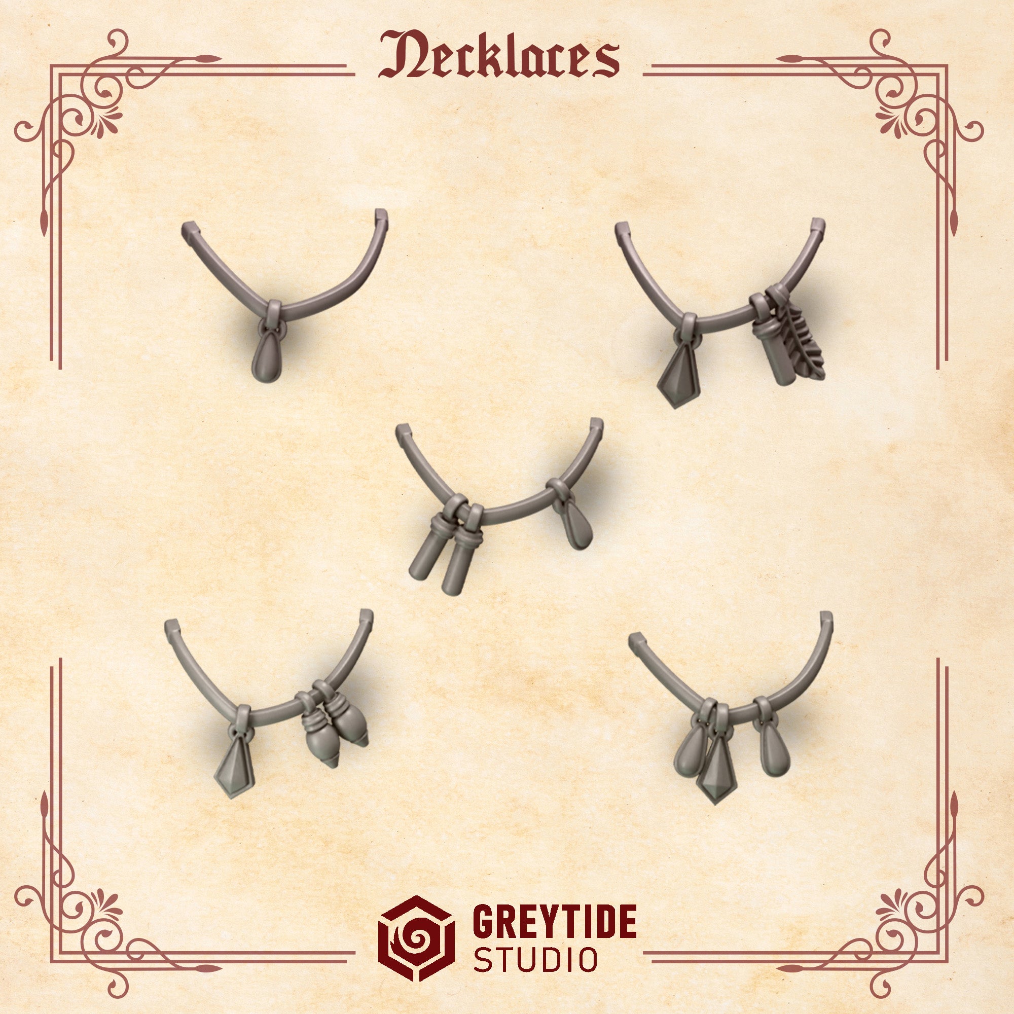 Crimson Lords Necklaces (5 Pieces)