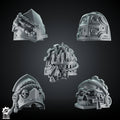 Crusader Shoulder Pad Set 2 – 5 Gothic Pauldrons + Heroic 32mm Scale