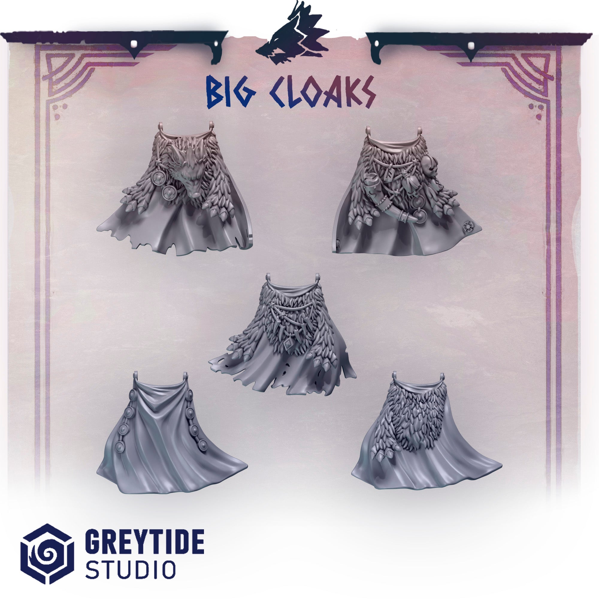 Primal Hounds Big / Terminator Cloaks (5 Piece) – 3D printed bits for 40k miniatures, New Zealand