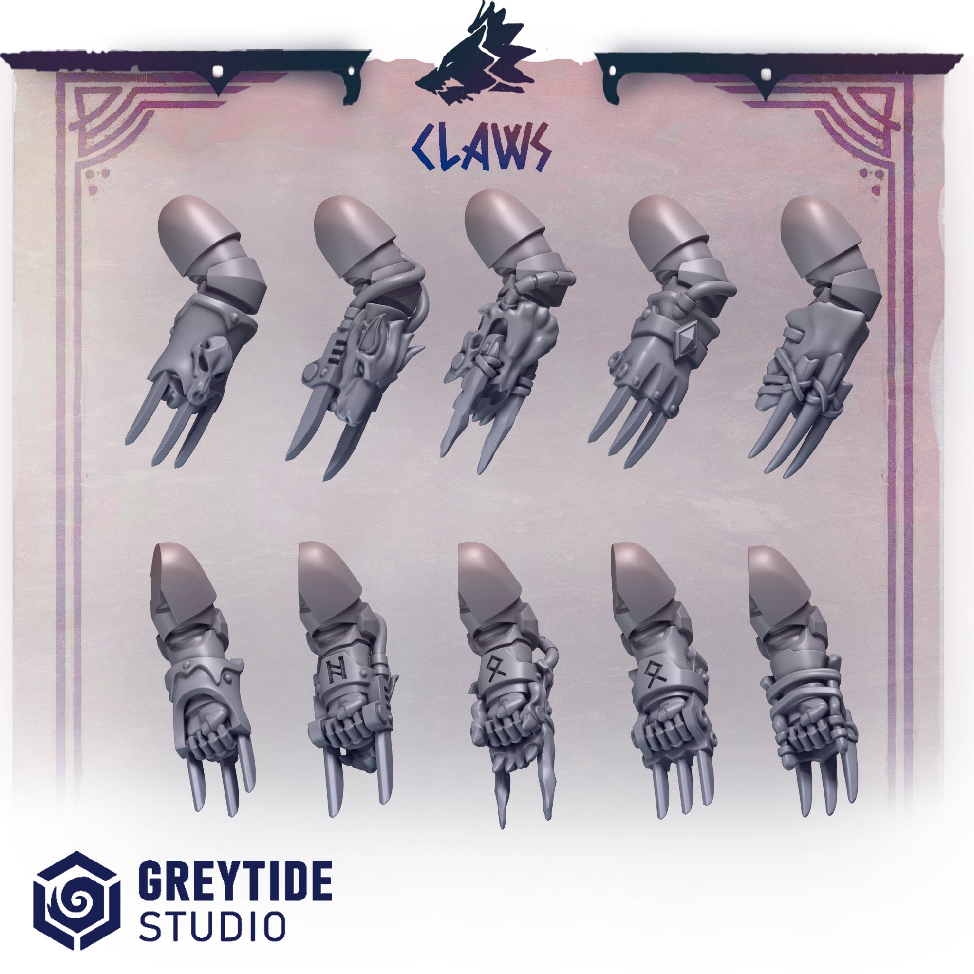 Primal Hounds Claws (10 Pieces) – 3D printed weapons for 40k miniatures, New Zealand