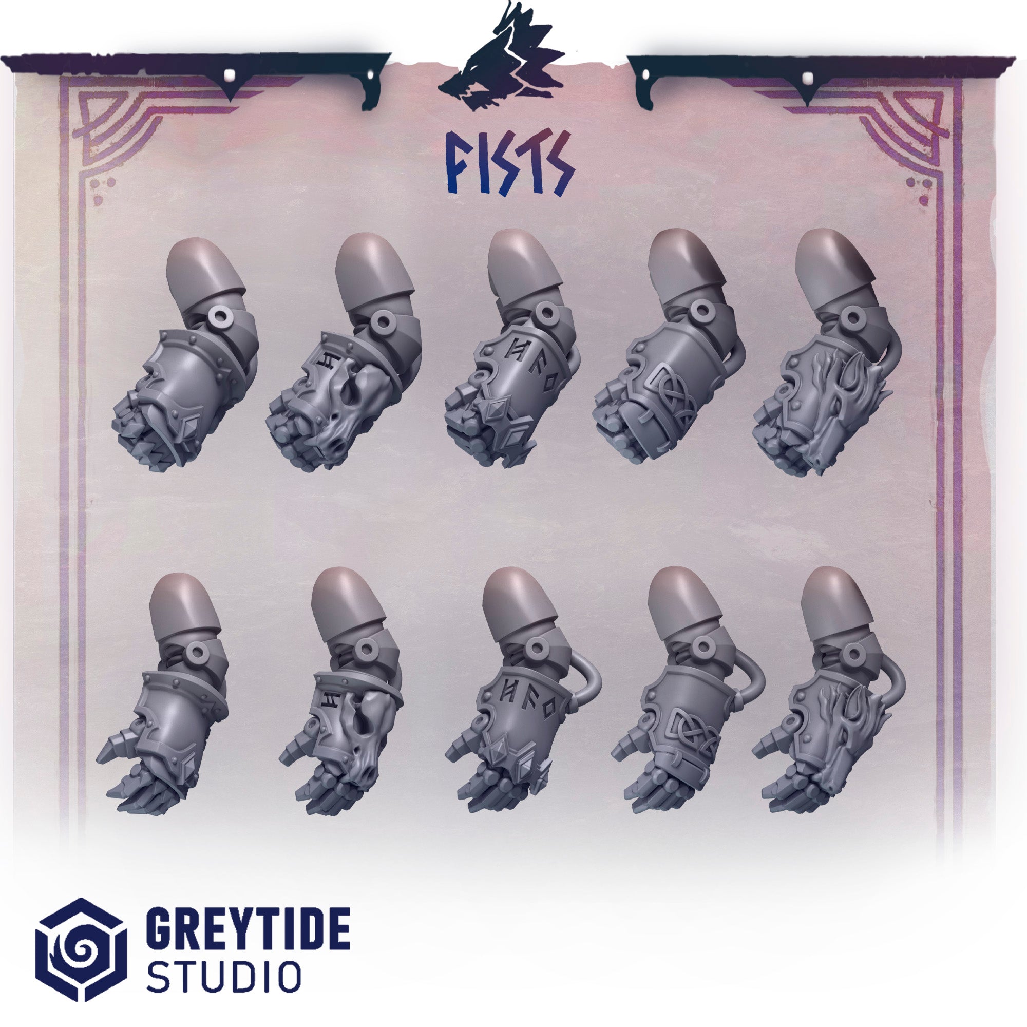 Primal Hounds Fists (10 Pieces) – 3D printed weapons for 40k miniatures, New Zealand