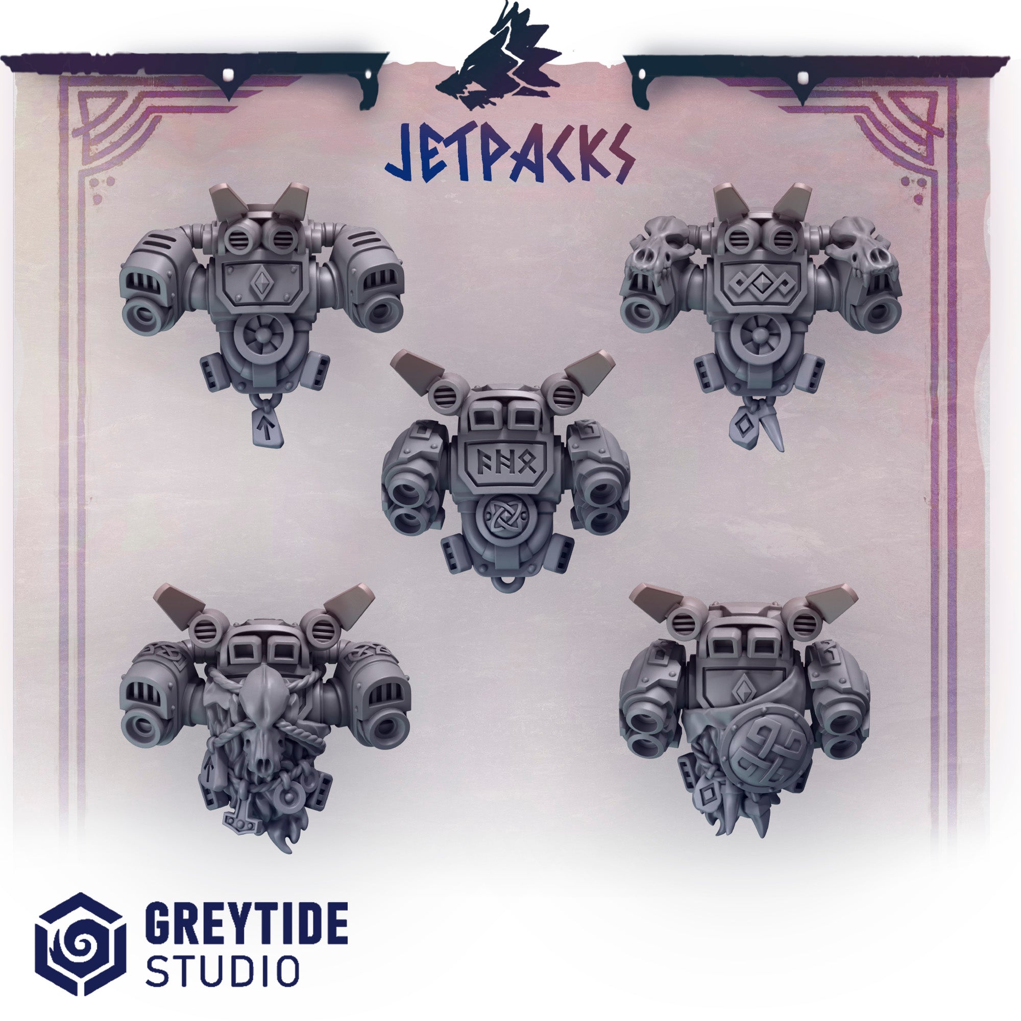 Primal Hounds Jetpacks (5 Pieces) – 3D printed bits for 40k miniatures, New Zealand