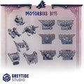 Primal Hounds Motorbike Bits (12 Pieces) – 3D printed bits for 40k miniatures, New Zealand