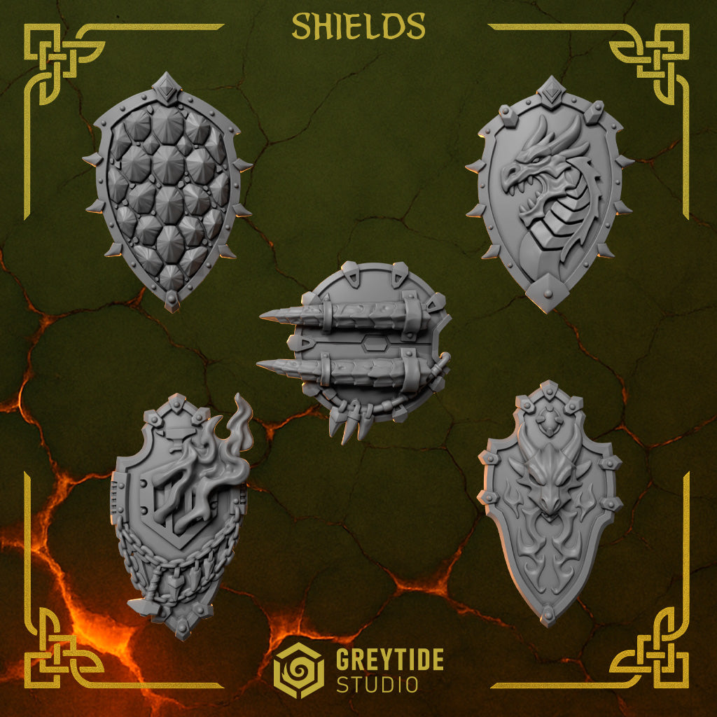 Anvil Wardens Shields (5 Pieces) – 3D printed bits for 40k miniatures, New Zealand