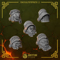 Anvil Wardens Shoulder pads - Set 2 (5 Pieces) – 3D printed shoulder pads for 40k miniatures, New Zealand