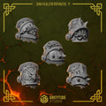 Anvil Wardens Shoulder pads - Set 3 (5 Pieces) – 3D printed shoulder pads for 40k miniatures, New Zealand