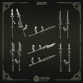 Eternal Pilgrims Spears (11 Pieces) – 3D printed weapons for 40k miniatures, New Zealand